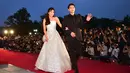 Saat itu, Song Hye Kyo diberitakan hamil oleh media Tiongkok. Bahkan beredar jika Song Hye Kyo menyembunyikan kehamilannya. (JUNG YEON-JE/AFP)