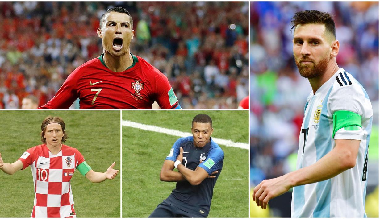 Berikut ini daftar 10 pemain terbaik yang masuk nominasi FIFA 2018. Tiga diantaranya adalah, Lionel Messi, Cristiano Ronaldo dan Luka Modric. (Foto-foto Kolase AP dan AFP)