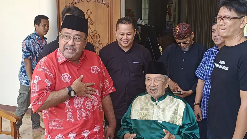 Rano Karno sowan mantan wakil gubernur DKI Jakarta Eddie Marzuki, Selasa (3/9/2024).