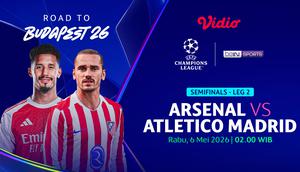 Nonton Live Streaming Semifinal Liga Champions: Arsenal vs Atletico Madrid, Eksklusif di Vidio