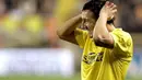 Villarreal's Santi Cazorla reacts during a UEFA cup return leg football match against Zenit at the Madrigal stadium in Villarreal on February 21, 2008. AFP PHOTO/DIEGO TUSON