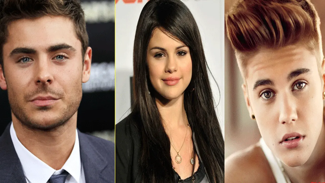 zac efron-selena gomez-justin bieber