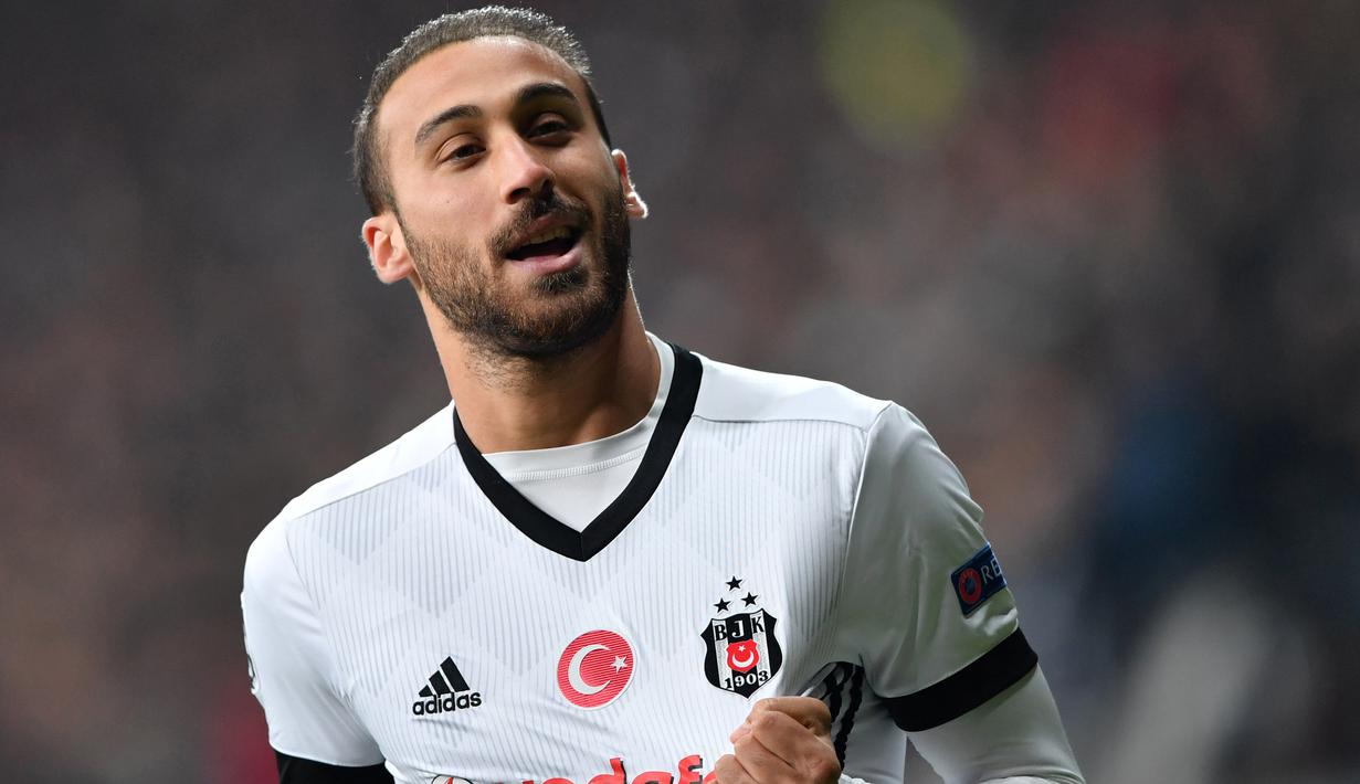 Besiktas melepas penyerang Cenk Tosun untuk bergabung dengan Everton dengan nilai transfer sebesar 27 juta pound sterling pada bursa transfer januari 2018. (AFP/Bulent Kilic)