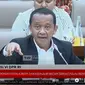Menteri Investasi/Kepala Badan Koordinasi Penanaman Modal (BKPM), Bahlil Lahadalia&nbsp;saat rapat kerja bersama Komisi VI DPR RI membahas polemik investasi di Pulau Rempang. (YouTube: TVR PARLEMEN)
