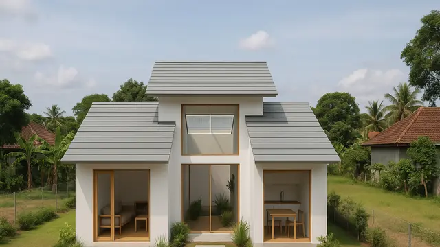 Model Rumah Tipe 21 dengan Atap Susun di Tahun 2025/via ChatGPT