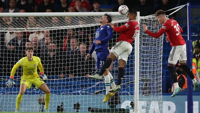 Foto: Gol Casemiro Buyarkan Kemenangan Chelsea atas MU di Liga Inggris