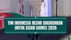 Tim Indonesia resmi dikukuhkan untuk tampil di Asian Games 2026. Para atlet siap membawa semangat Merah Putih dan berjuang memberikan prestasi terbaik untuk Indonesia di ajang olahraga terbesar Asia.
