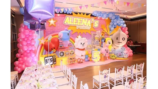 7 Potret Seru Ulang Tahun Anak Olla Ramlan, Pilih Tema BTS