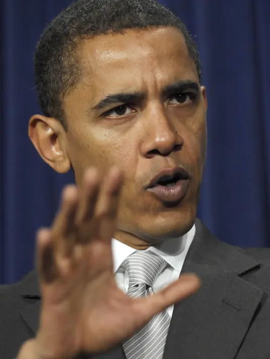 Barack Obama berbicara dalam sebuah konferensi pers mengenai energi di Capitol Hill, Washington, DC pada 25 Januari 2007. (AFP PHOTO / MANNIE GARCIA)