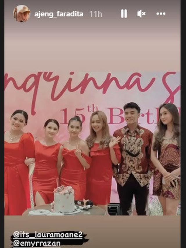 Pesta ulang tahun Sandrinna Michelle ke-15 (Foto: Instagram/@ajeng_faradita)