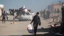 Pada Rabu (14/5/2025), militer Israel mendesak penduduk di sebagian wilayah Gaza untuk segera mengungsi. (Bashar TALEB/AFP)