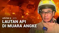 Puluhan rumah di kawasan Kampung Nelayan Tembok Bolong Muara Angke, Penjaringan, Jakarta Utara, terbakar pada Rabu malam. Api diduga berasal dari korsleting.