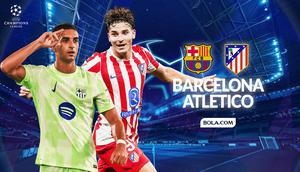 Cover prediksi Barcelona vs Atletico Madrid - Liga Champions. (Bola.com/Gregah Nurikhsani)