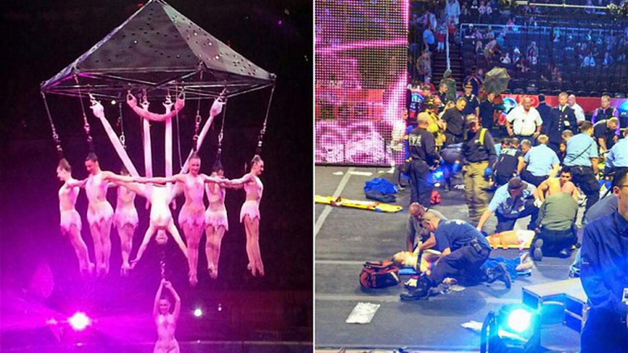 Video Atraksi Rambut Gantung Gagal, Para Pesirkus Terjatuh