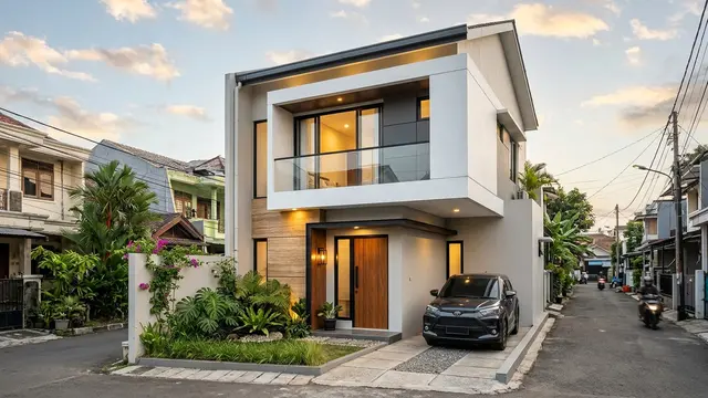 Model Rumah Sederhana di Lahan Sempit tapi Terlihat Mewah (AI Generated)