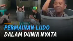 Ada ada saja ide kreatif pemuda ini ketika membuat permainan ludo di dunia nyata.