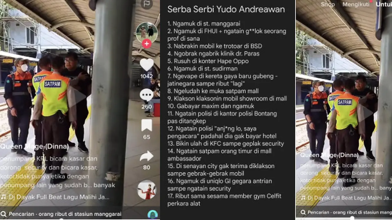 Warganet Langsung Membuat Daftar Kapan dan di Mana Saja Yudo Andreawan, Pria yang Mengamuk di Stasiun Manggarai, Membuat Onar Sambil Marah-Marah (twitter.com/akshafeb)