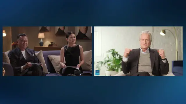 Marissa Anita dan Dino Patti Djalal berbincang dengan Michael Douglas di Mola Living Live.