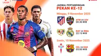 Catat Jadwal Lengkap LaLiga 2025/26 Pekan ke-12, Eksklusif di Vidio