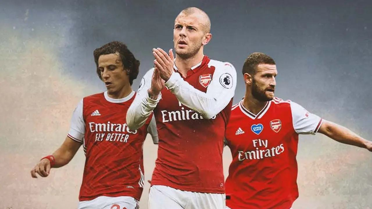 Ilustrasi - David Luiz, Jack Wilshere, Shkodran Mustafi
