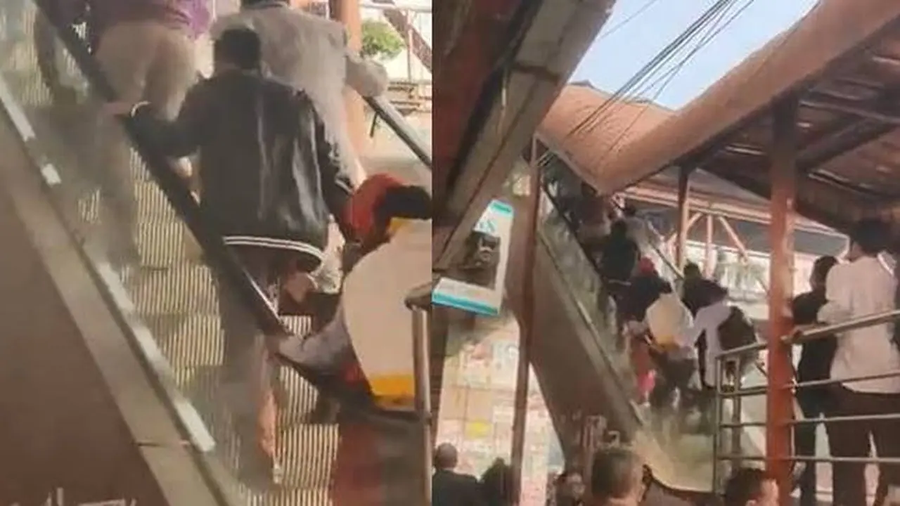 Viral, Aksi Kocak Lawan Arus saat Naik Eskalator Ini Bak OLahraga Bareng