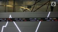 Papan elektronik yang menampilkan pergerakan Indeks Harga Saham Gabungan (IHSG) di Bursa Efek Indonesia, Jakarta, Rabu (30/12/2020). Pada penutupan akhir tahun, IHSG ditutup melemah 0,95 persen ke level 5.979,07. (Liputan6.com/Johan Tallo)