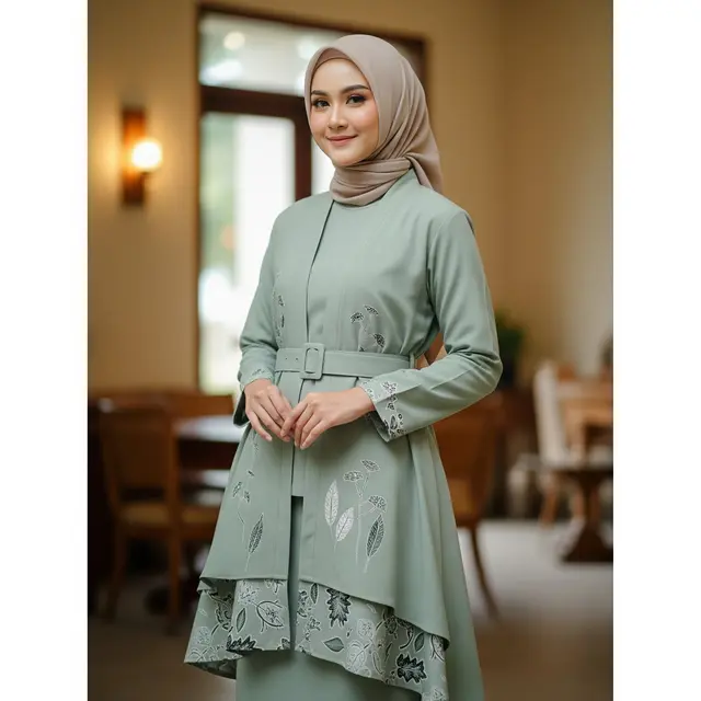 Gamis Cardy Batik Warna Pastel Earthy