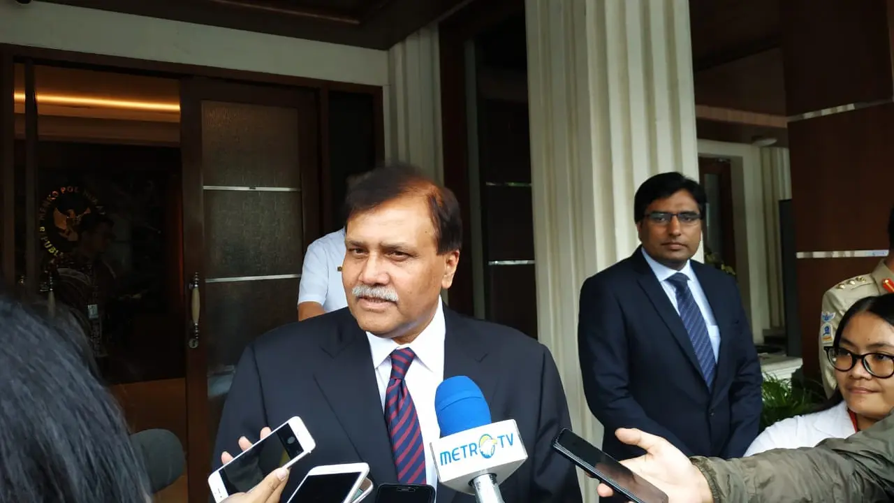 Duta Besar Pakistan untuk Indonesia, Abdul Salik Khan menyambangi Menko Polhukam Mahfud Md. (Liputan6.com/Mahfud Md)
