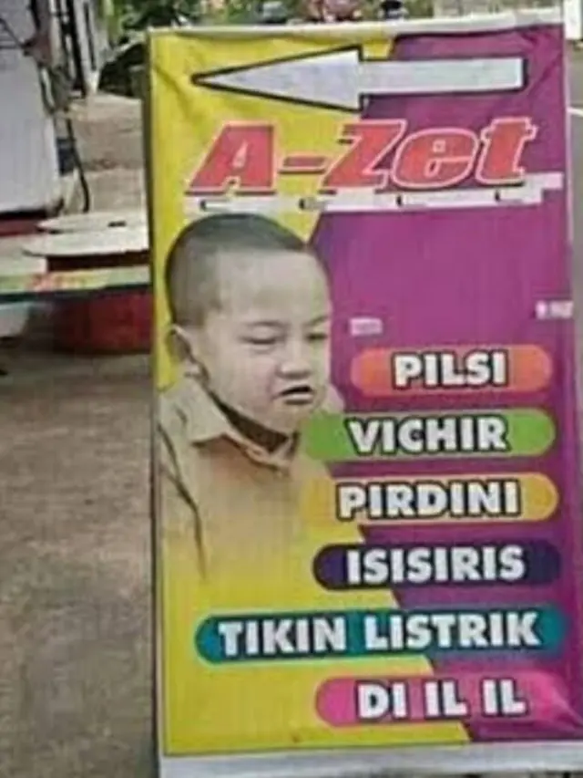 6 Spanduk Jualan Pulsa hingga Service Komputer Huruf Vokalnya I Semua Ini Kocak