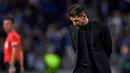 Atletico Madrid juga menjadi satu-satunya tim asal Spanyol yang menjadi juru kunci fase grup Liga Champions musim ini. Mereka hanya mengoleksi 5 poin dengan sekali kemenangan, 2 kali imbang, dan 3 kali kalah. (AFP/Miguel Riopa)