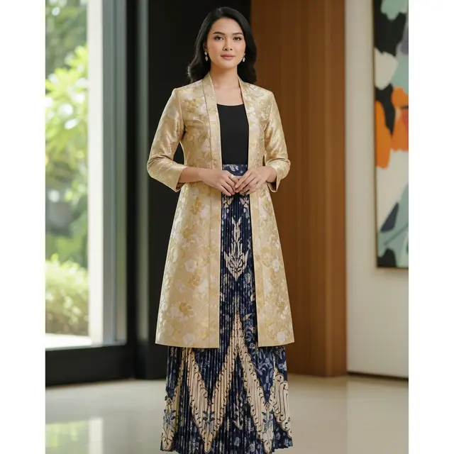 Atasan Brokat & Bawahan Rok Batik (Image by Gemini AI)