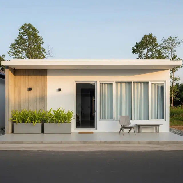 Inspirasi Model Rumah Minimalis 5x7 Meter Atap Datar Ala Rumah Modern.