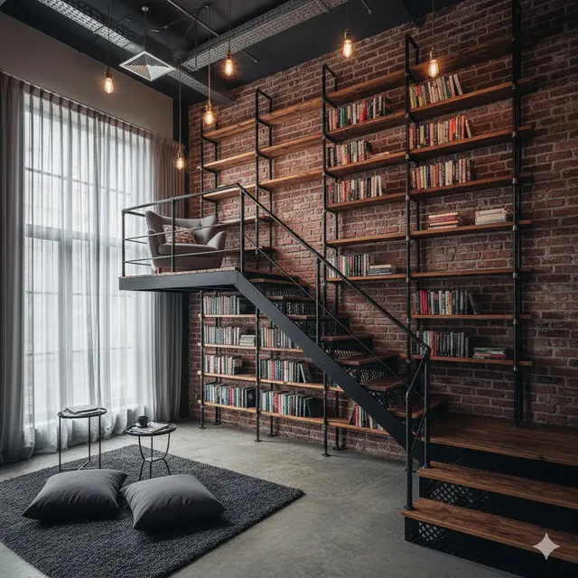 7 Inspirasi Rumah Kecil Mezzanine dengan Perpustakaan Mini di Area Atas, Solusi Cerdas untuk Ruang Terbatas