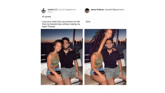 6 Editan Foto Ala James Fridman ke Cewek Ini Bikin Tepuk Jidat, Kocak