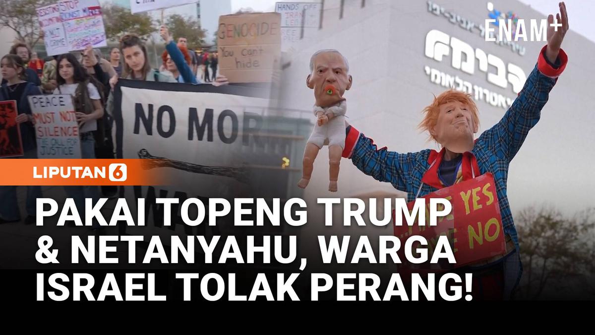 Aksi Anti Perang Israel, “Free Palestine” Menggema dan Topeng Trump-Netanyahu Jadi Simbol Protes
