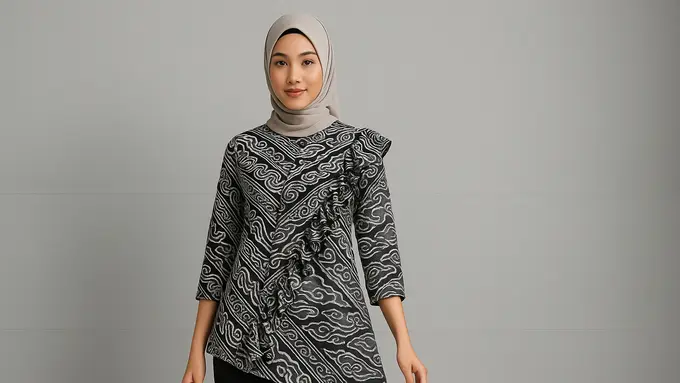 7 Model Atasan Batik Wanita Blouse Asimetris, Tampil Anggun dan Stylish