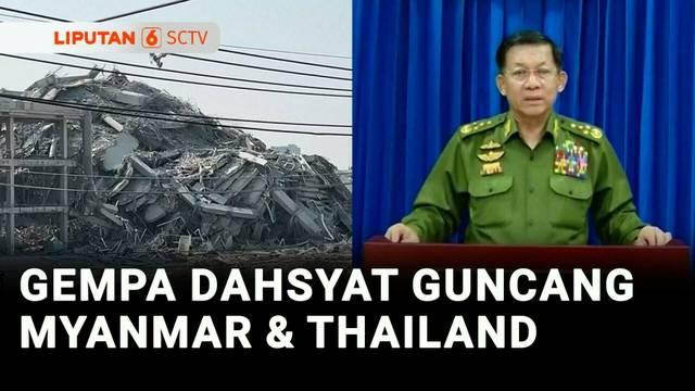 Gempa bermagnitudo 7,7 yang mengguncang Myanmar pada Jumat mengakibatkan ratusan orang tewas. Kuatnya guncangan gempa juga mengakibatkan gedung setinggi 34 lantai di Thailand runtuh hingga menimbun ratusan pekerja.