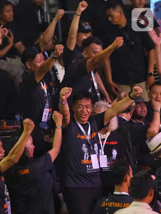 Pengundian dihadiri langsung oleh ketiga pasangan calon gubernur dan wakil gubernur DKI Jakarta, yakni Ridwan Kamil-Suswono, Dharma Pongrekun-Kun Wardana, dan Pramono Anung-Rano Karno. (Liputan6.com/Angga Yuniar)