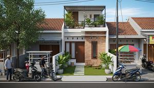 Desain Rumah Kecil dengan Rooftop Garden