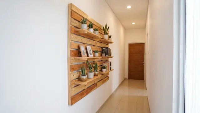 desain dinding kayu palet
