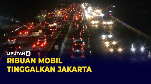 VIDEO: Masih Padat di Tol Cikampek, Ribuan Mobil Tinggalkan Jakarta