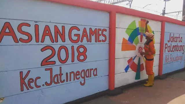 Potret Mural Buatan Pasukan Oranye, Ikut Sambut Asian Games