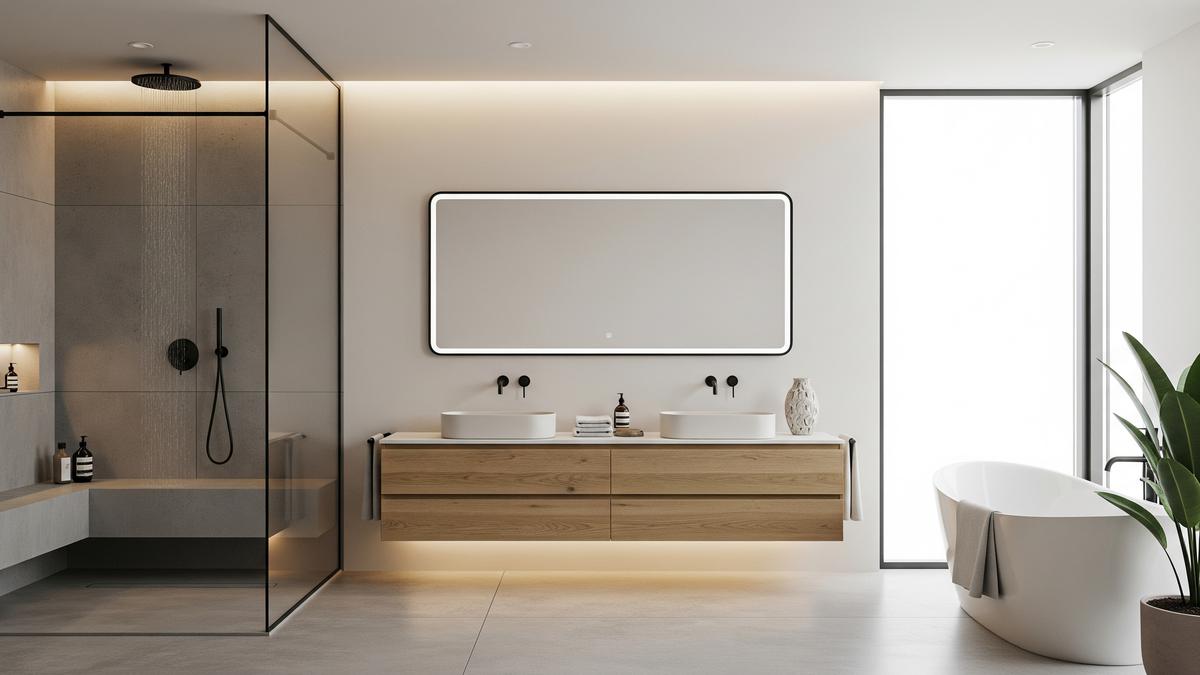 7 Interior Kamar Mandi Minimalis Modern 2026, Desain Bersih dan Estetik