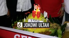 Relawan Presiden Jokowi menggelar aksi untuk memperingati hari ulang tahun Jokowo ke-58. Relawan berdoa agara Jokowi terus diberi kesehatan.