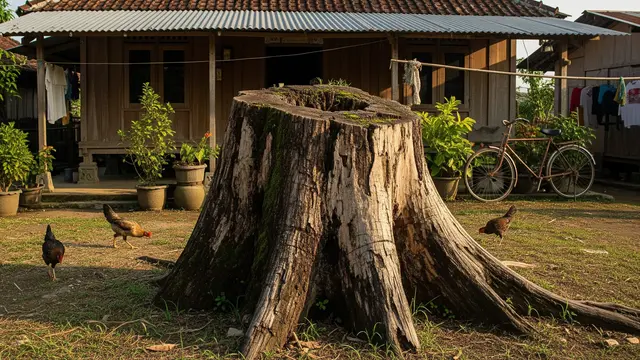 4 Cara DIY Menghilangkan Tunggul Pohon Tua di Halaman Rumah, Aman dan Efektif