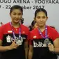 Ganda putri Jauza Fadhila Sugiarto/Ribka Sugiarto gagal juara di Kejuaraan Dunia Junior. (Liputan6.com/Switzy Sabandar)