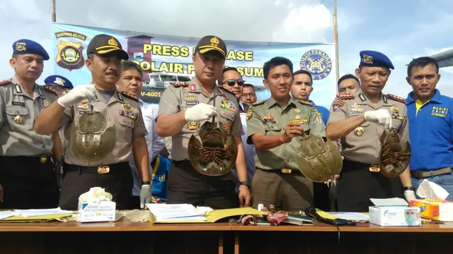 Ribuan Tapal Kuda diamankan Polair Polda Sumsel (Liputan6.com/Nefri Inge)