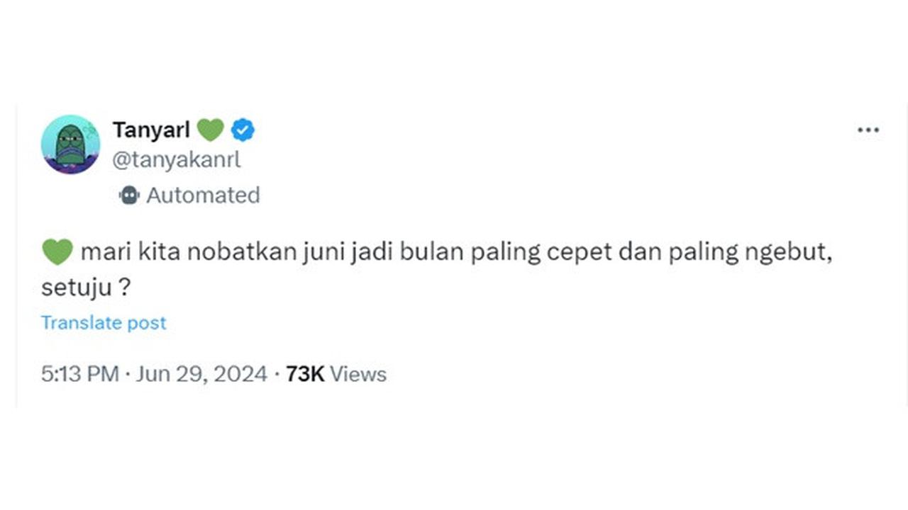 6 Cuitan Juni Cepat Berlalu Bikin Senyum Tipis, Tak Terasa Sudah Berganti Bulan