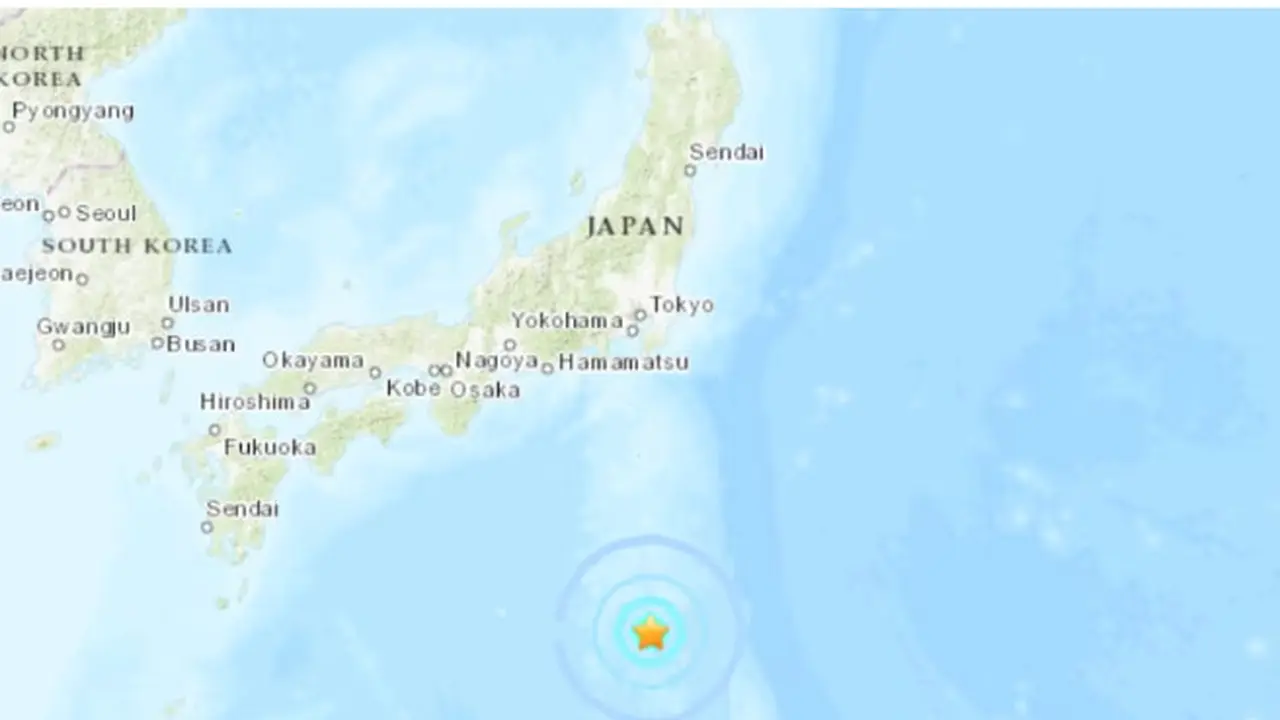 Wilayah gempa bumi di Kepulauan Izu,Jepang. (Screengrab USGS/Survei Geologi Amerika Serikat)