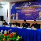 Ketua DPW Partai NasDem Jawa Barat (Jabar) Saan Mustopa  saat Rakor dan konsolidasi bacaleg DPR RI Jabar 5, DPRD Provinsi Jabar 6, dan DPRD Kabupaten Bogor di Bogor, Minggu (8/1/2023). (Liputan6.com/Achmad Sudarno)